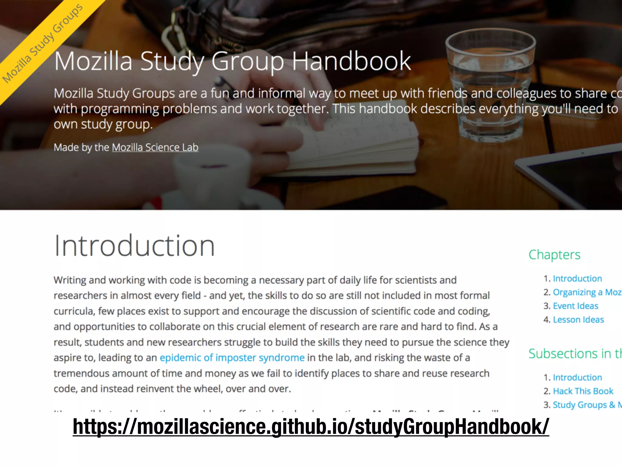 https://mozillascience.github.io/studyGroupHandbook/
 