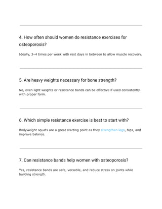 Resistance Exercises for Women: Preventing Osteoporosis and Enhancing ...