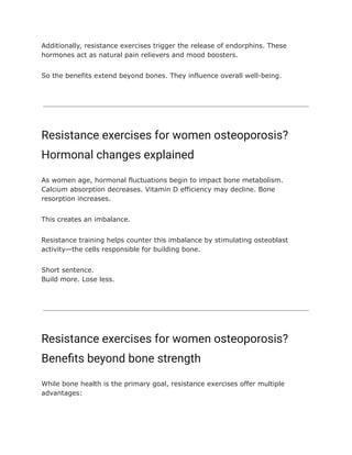 Resistance Exercises for Women: Preventing Osteoporosis and Enhancing ...