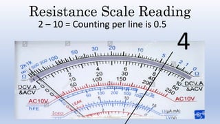 Resistance Scale Reading
2 – 10 = Counting per line is 0.5
4
 