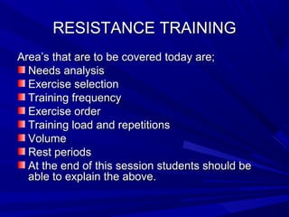 Resistance training | PPT