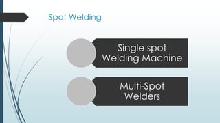 Spot Welding
Single spot
Welding Machine
Multi-Spot
Welders
 