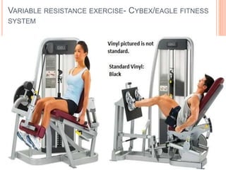 VARIABLE RESISTANCE EXERCISE- CYBEX/EAGLE FITNESS
SYSTEM
 