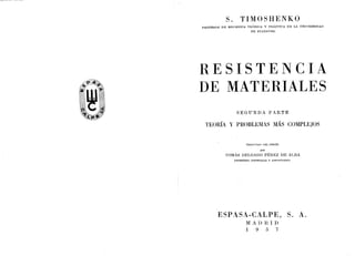 RESISTENCIA DE MATERIALES, TOMO 2, TIMOSHENKO