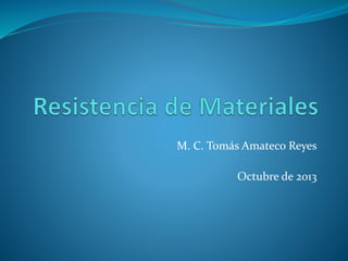 M. C. Tomás Amateco Reyes
Octubre de 2013
 