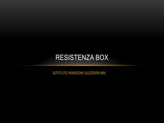 ISTITUTO MANZONI SUZZARA MN
RESISTENZA BOX
 