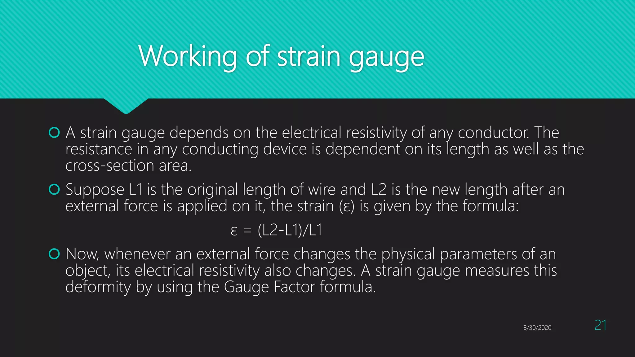Resistive transducers and Strain Gauge | PPTX