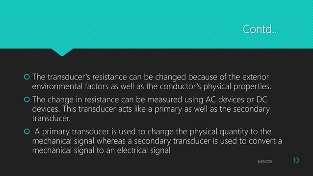 Resistive transducers and Strain Gauge | PPTX | Physics | Science