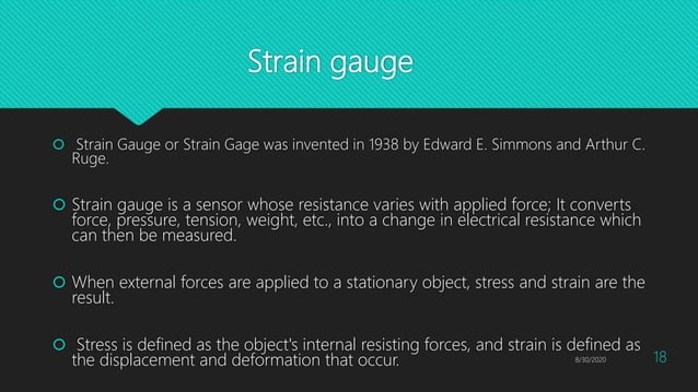 Resistive transducers and Strain Gauge | PPTX | Physics | Science