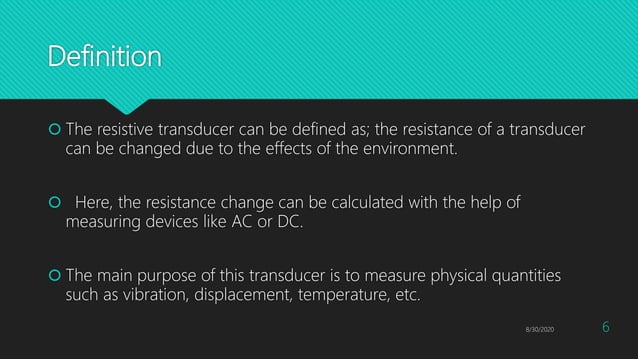 Resistive transducers and Strain Gauge | PPTX | Physics | Science