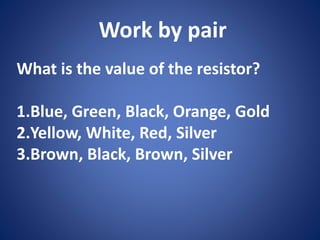Resistor color coding | PPTX