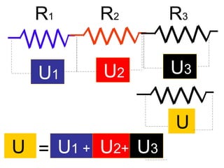 R1 R2 R3
U
U
=
U1 U2 U3
U1 + U2+ U3
 