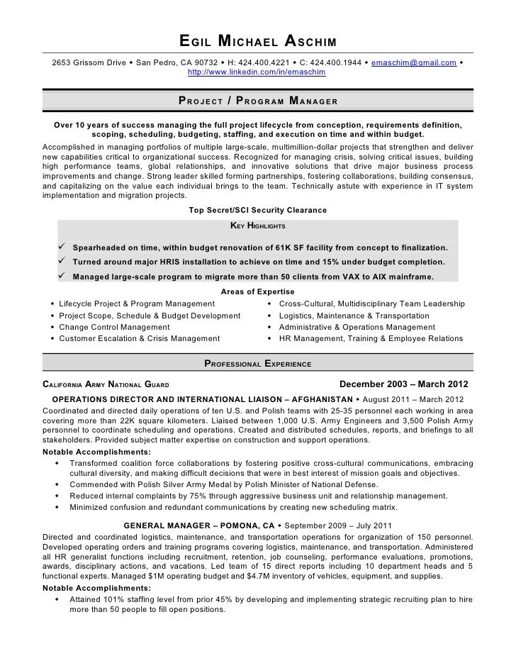 Resume Michael Aschim