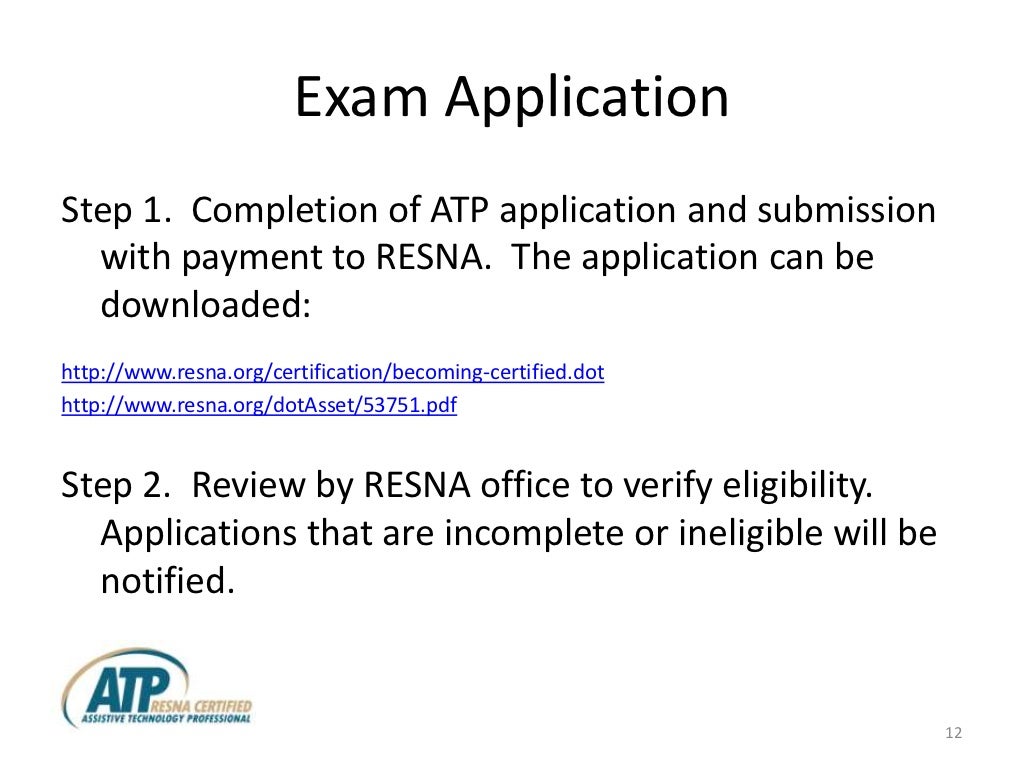 RESNA ATP Certification Information RESNA ATP Certification Information