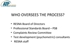 Resna atp certification | PPT