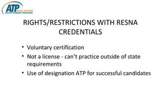 Resna atp certification | PPT