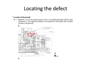Locating the defect
 