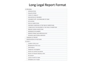 Long Legal Report Format
 