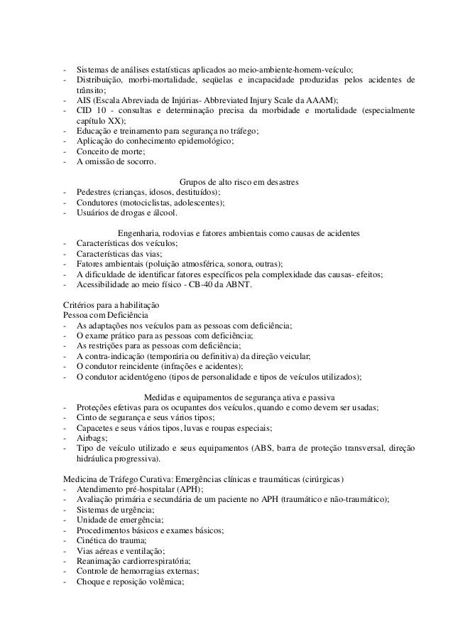 Exame para cnh