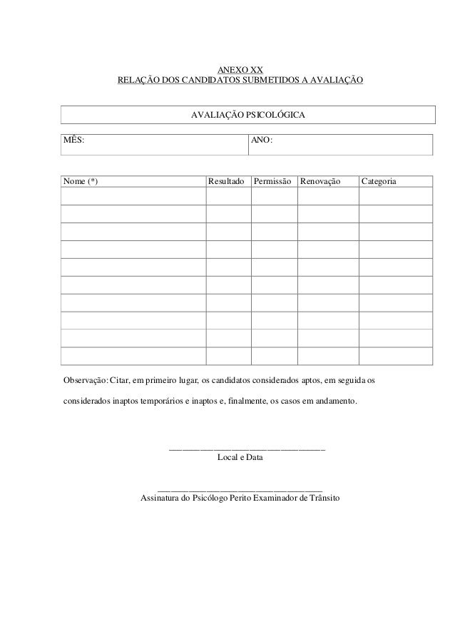 Exame para cnh