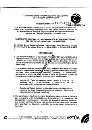 Resolución 040 corantioquia | PDF