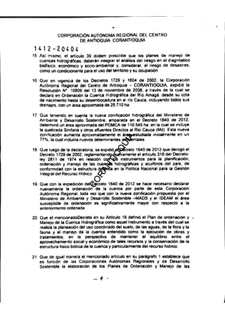 Resolución 040 corantioquia | PDF