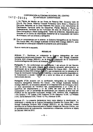 Resolución 040 corantioquia | PDF