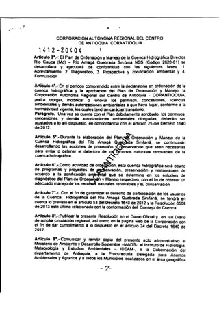 Resolución 040 corantioquia | PDF