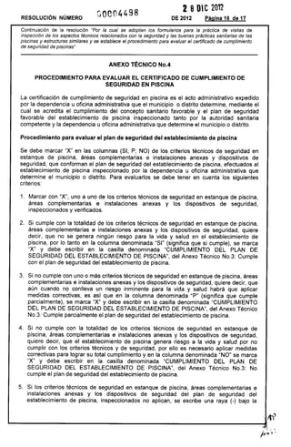 Resolución 4498 de 2012 adopción formularios piscinas