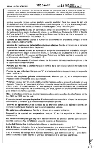 Resolución 4498 de 2012 adopción formularios piscinas