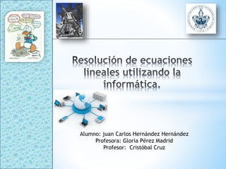 Alumno: juan Carlos Hernández Hernández
Profesora: Gloria Pérez Madrid
Profesor: Cristóbal Cruz
 