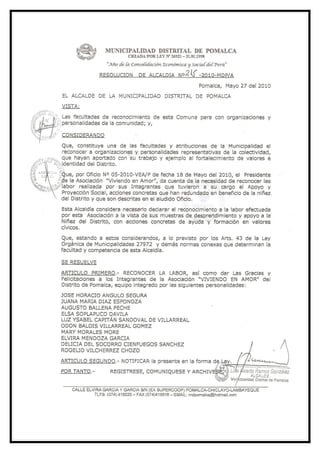 Resolución del Municipio de Pomalca