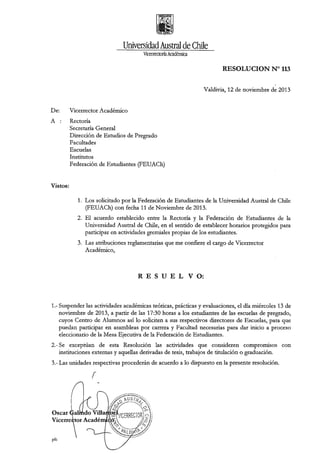 Resolución nº113 suspensión de clases (13 noviembre) PARA ELEGIR SUS TRICEL