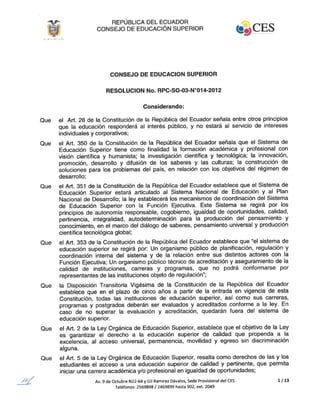 Resolución no. rpc so-03-no.014-2012