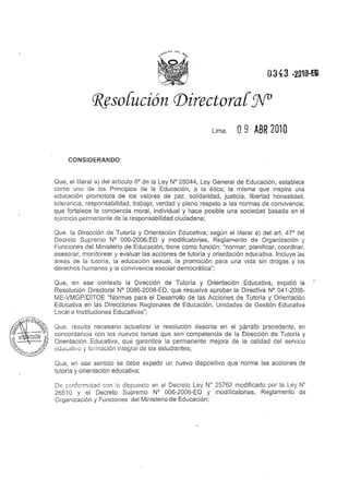 Resolucion directoral-0343-2010-ed- toe