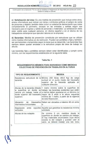 Resolucion 1409 de 2012