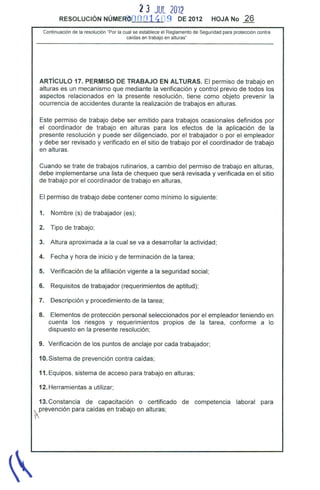 Resolucion 1409 de 2012