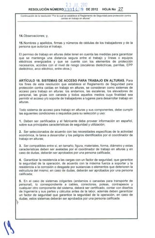 Resolucion 1409 de 2012