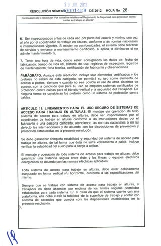 Resolucion 1409 de 2012