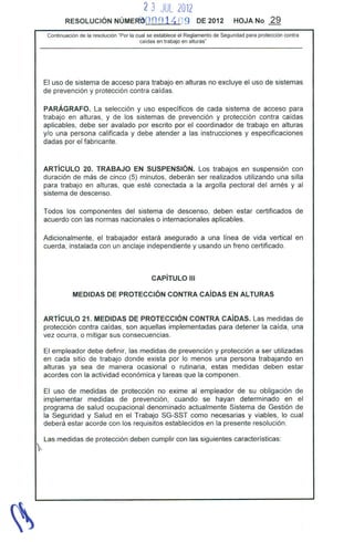 Resolucion 1409 de 2012