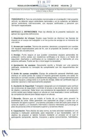 Resolucion 1409 de 2012