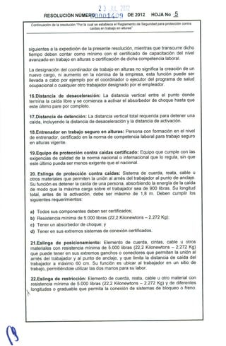 Resolucion 1409 de 2012