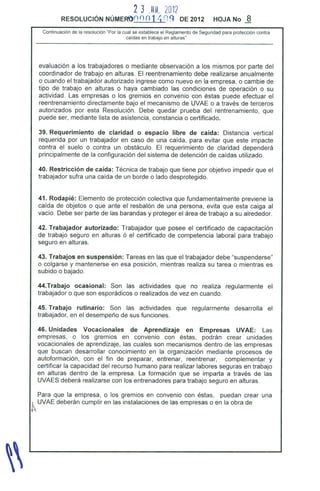 Resolucion 1409 de 2012