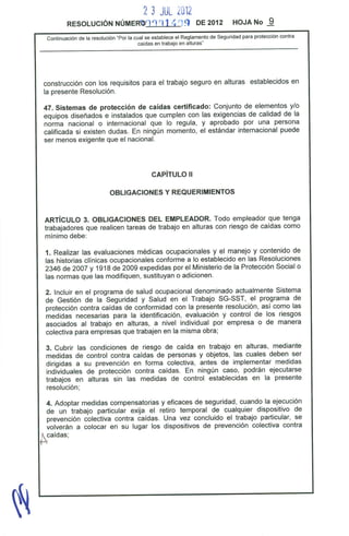 Resolucion 1409 de 2012