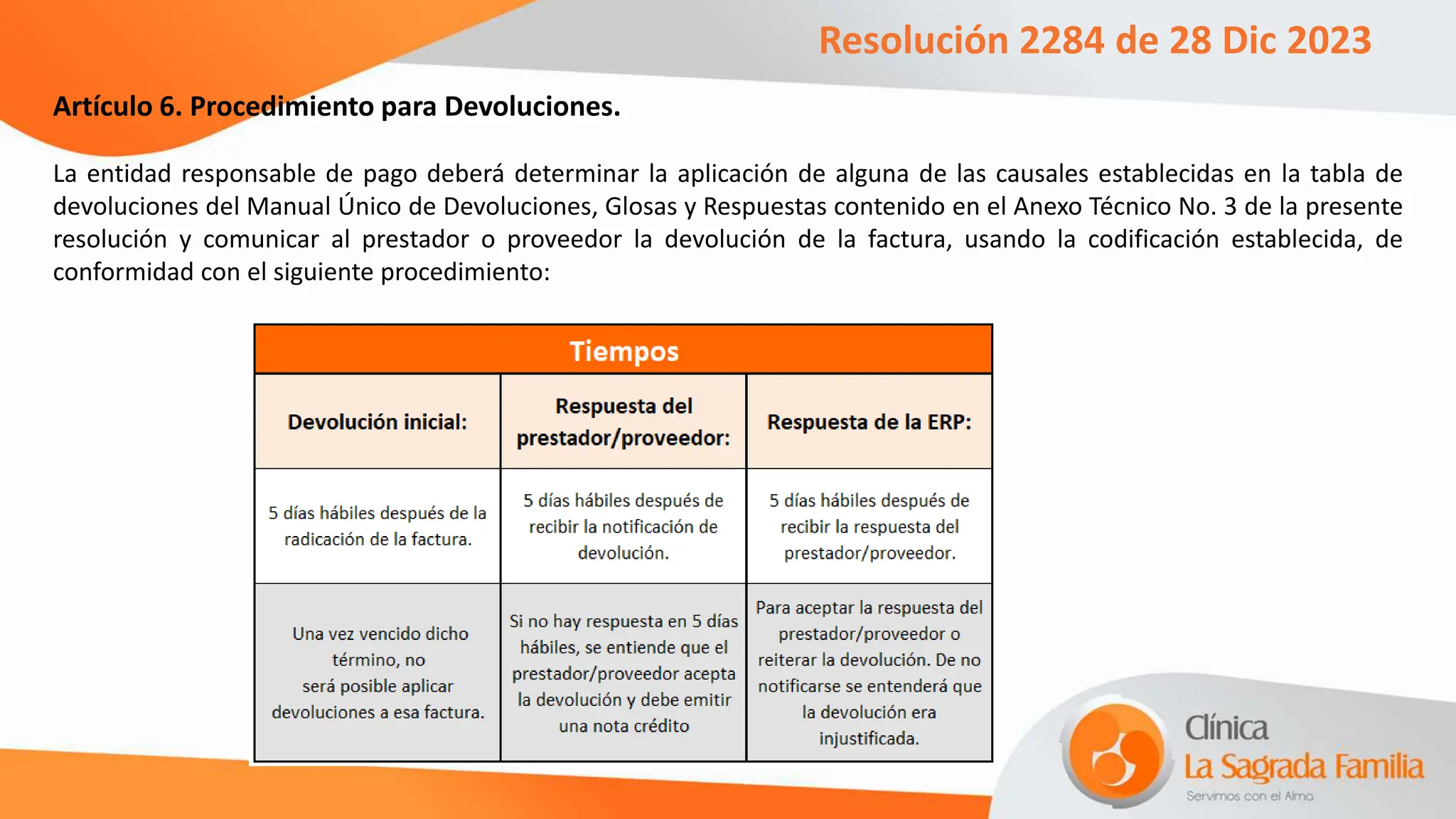 RESOLUCION 2284 DE 2023 glosas y devoluciones | PPTX
