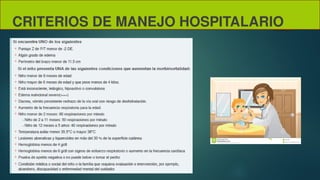 CRITERIOS DE MANEJO HOSPITALARIO
 