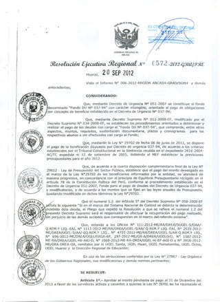 RESOLUCION EJECUTIVA REGIONAL Nº 572 SOBRE RECONOCIMIENTO DE D.U. Nº 037-94 A BENEFICIARIOS SIN SENTENCIA JUDICIAL - LEY 29702 
