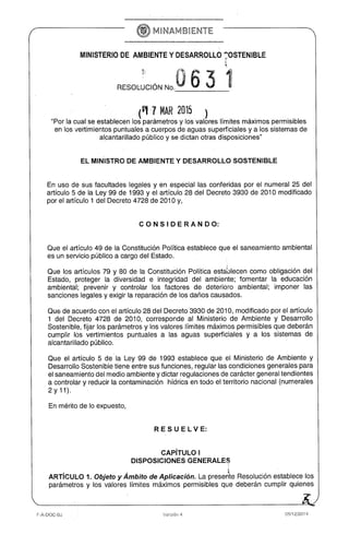 Resolucion 631 de_2015_vertimientos_minambiente