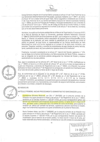 Resolucion de proceso administrativo de constantina olivares