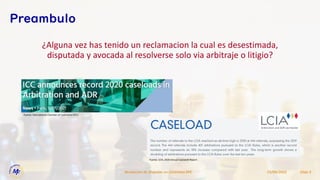 ¿Alguna vez has tenido un reclamacion la cual es desestimada,
disputada y avocada al resolverse solo via arbitraje o litigio?
15/09/2022
Resolucion de Disputas en Contratos EPC Slide 3
Preambulo
Fuente: International Chamber of Commerce (ICC)
Fuente: LCIA, 2020 Annual Casework Report.
 